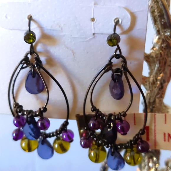 Croft & Barrow Double Hoops Bead Drop Earrings - Picture 2 of 6